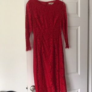 Red lace dress